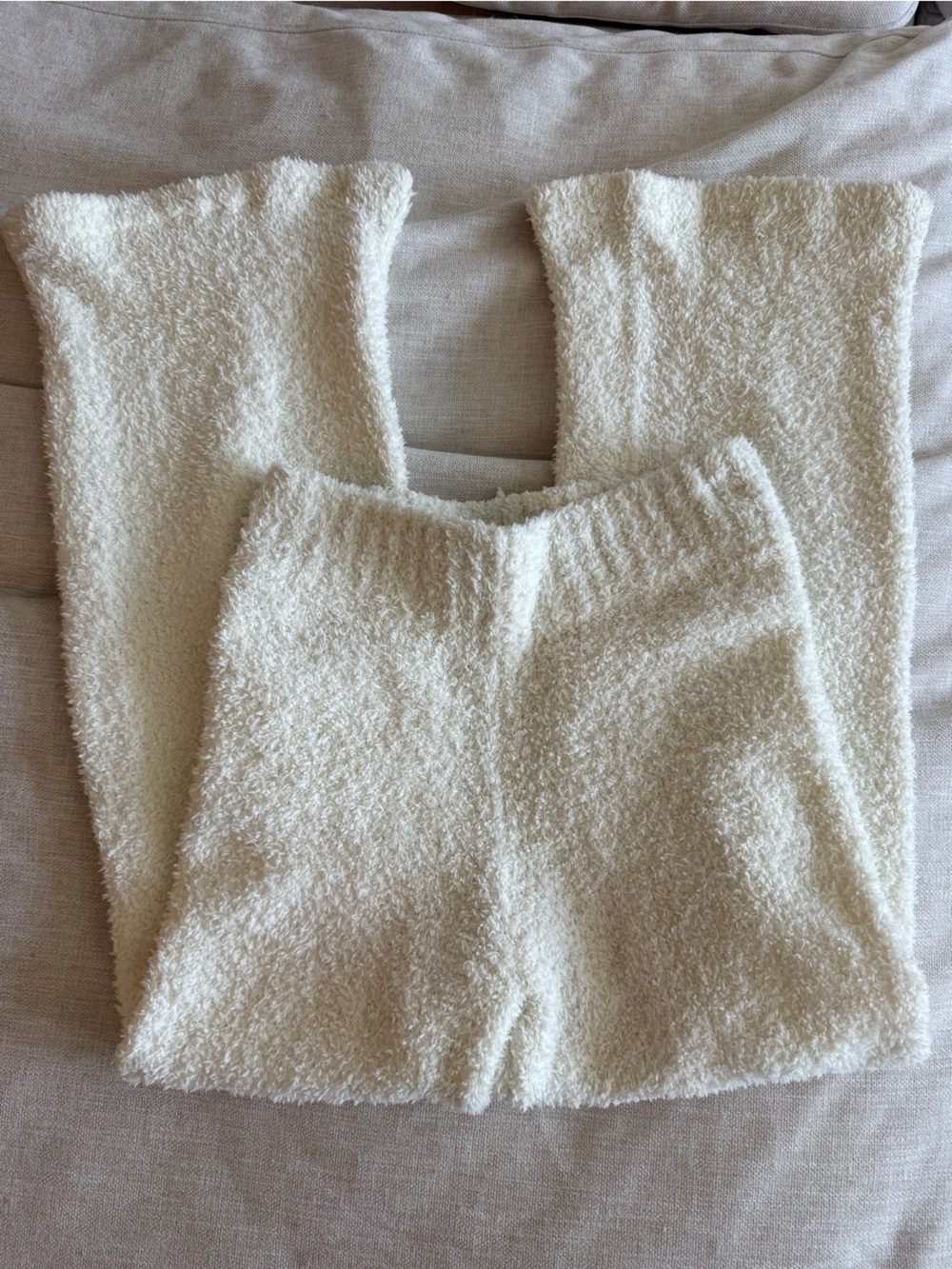 SKIMS Cream Wide Leg Cozy Knit Pants